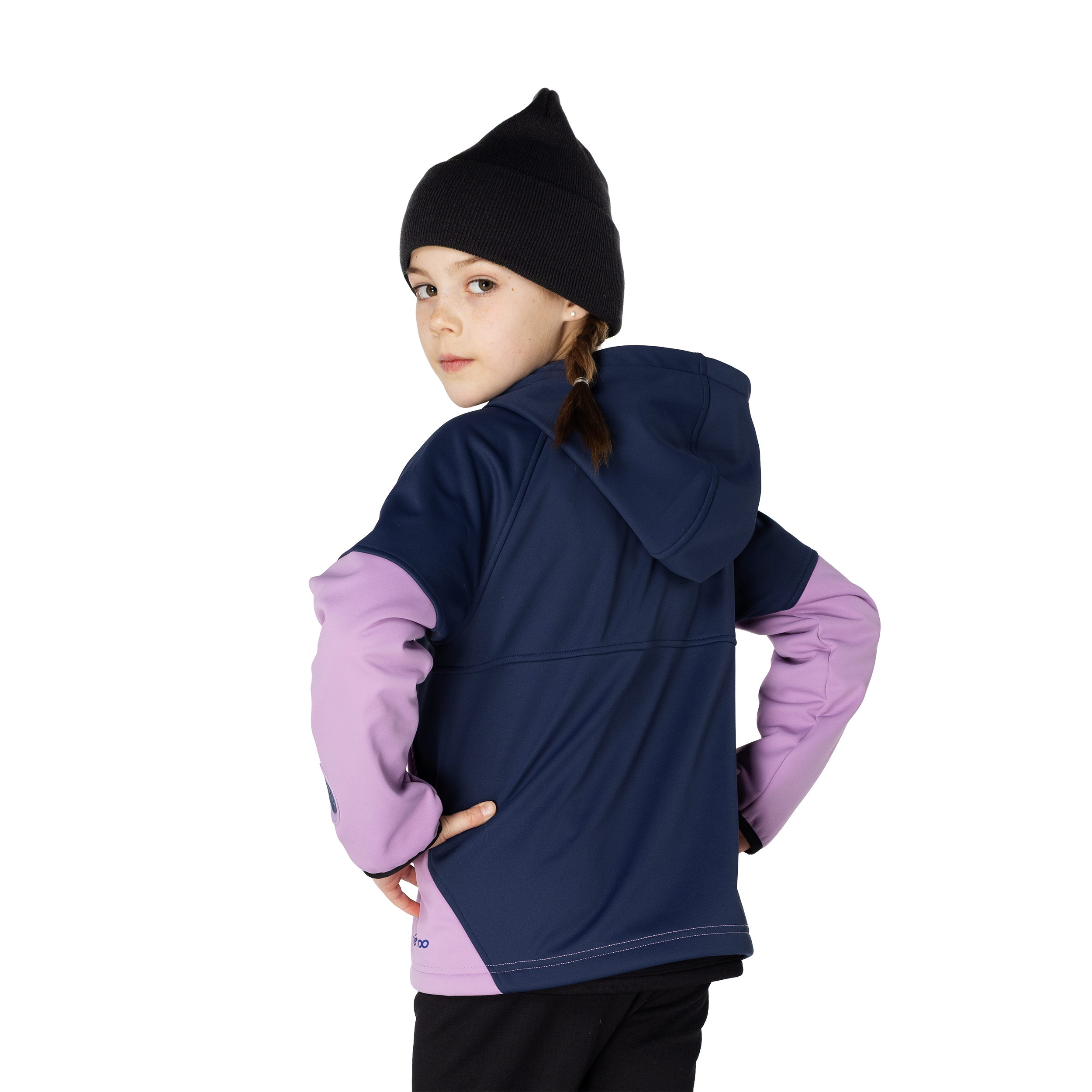 Kids Brighton Bonded Fleece Jacket - Sea Blue/Lavender