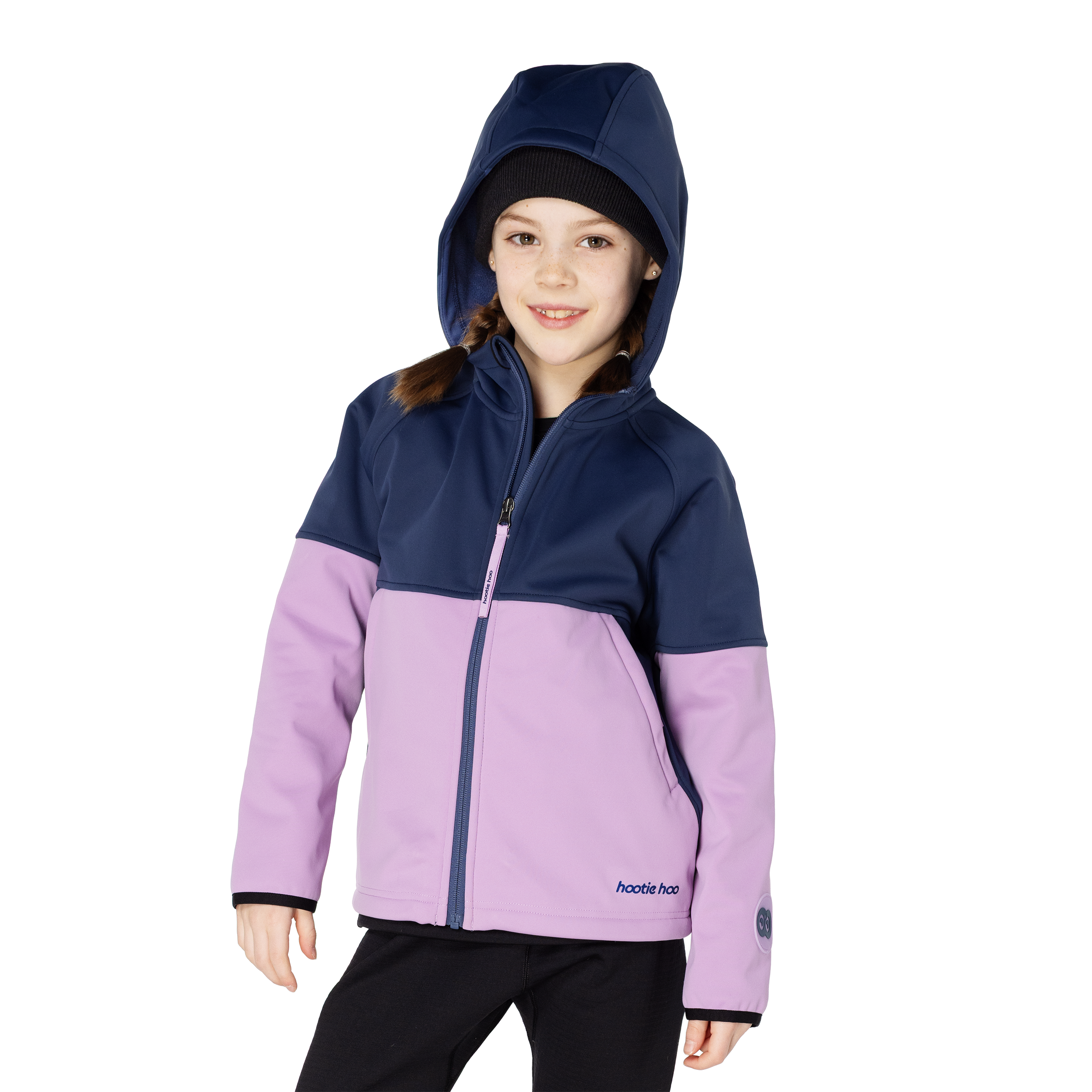 Kids Brighton Bonded Fleece Jacket - Sea Blue/Lavender