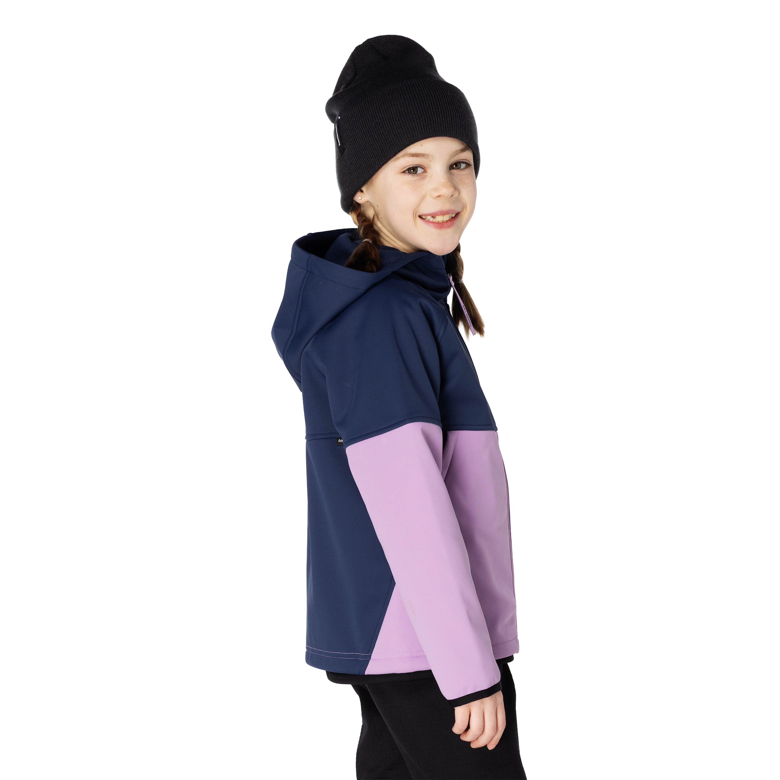 Kids Brighton Bonded Fleece Jacket - Sea Blue/Lavender