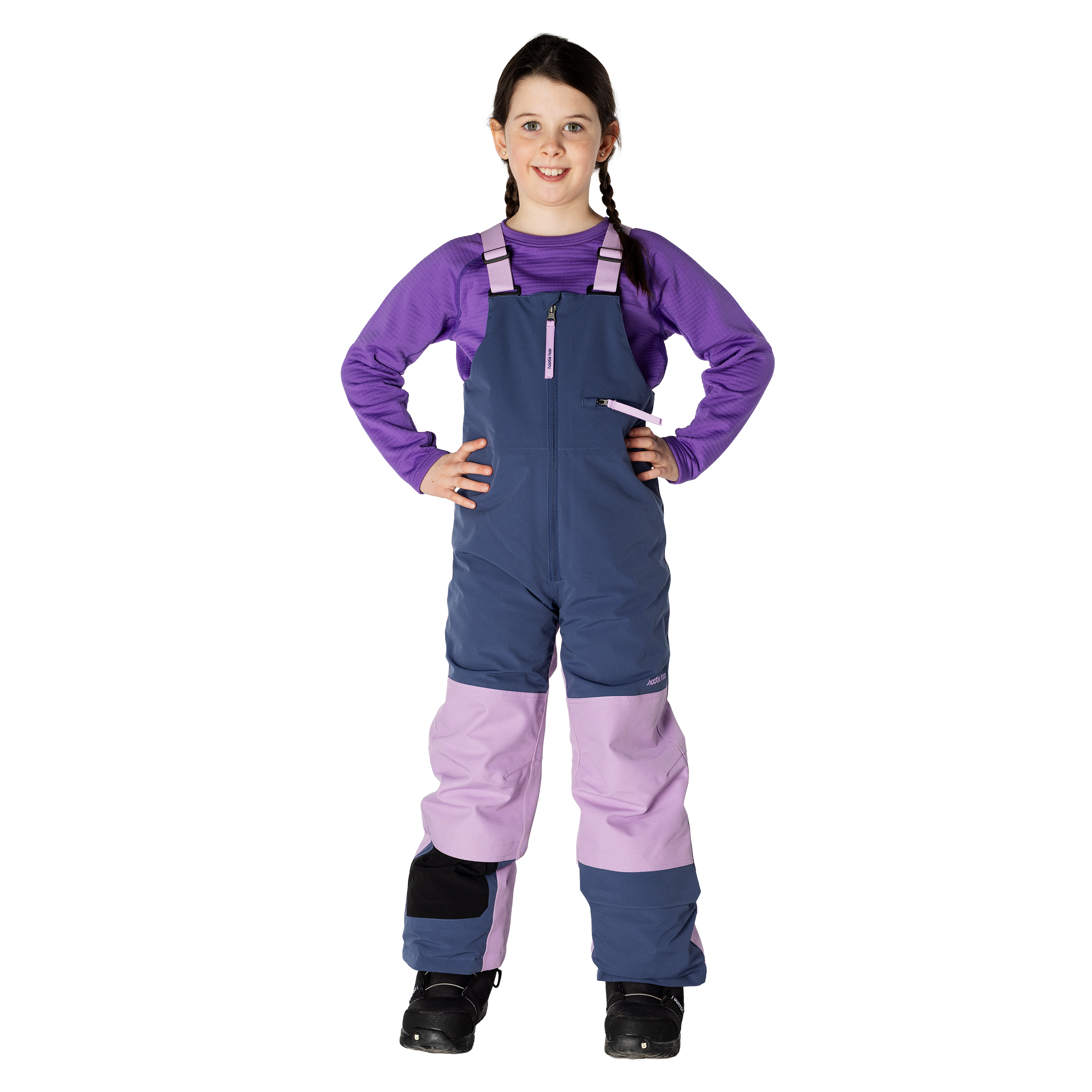Kids Pinnakle Insulated Bib Snow Pants - Sea Blue/Lavender
