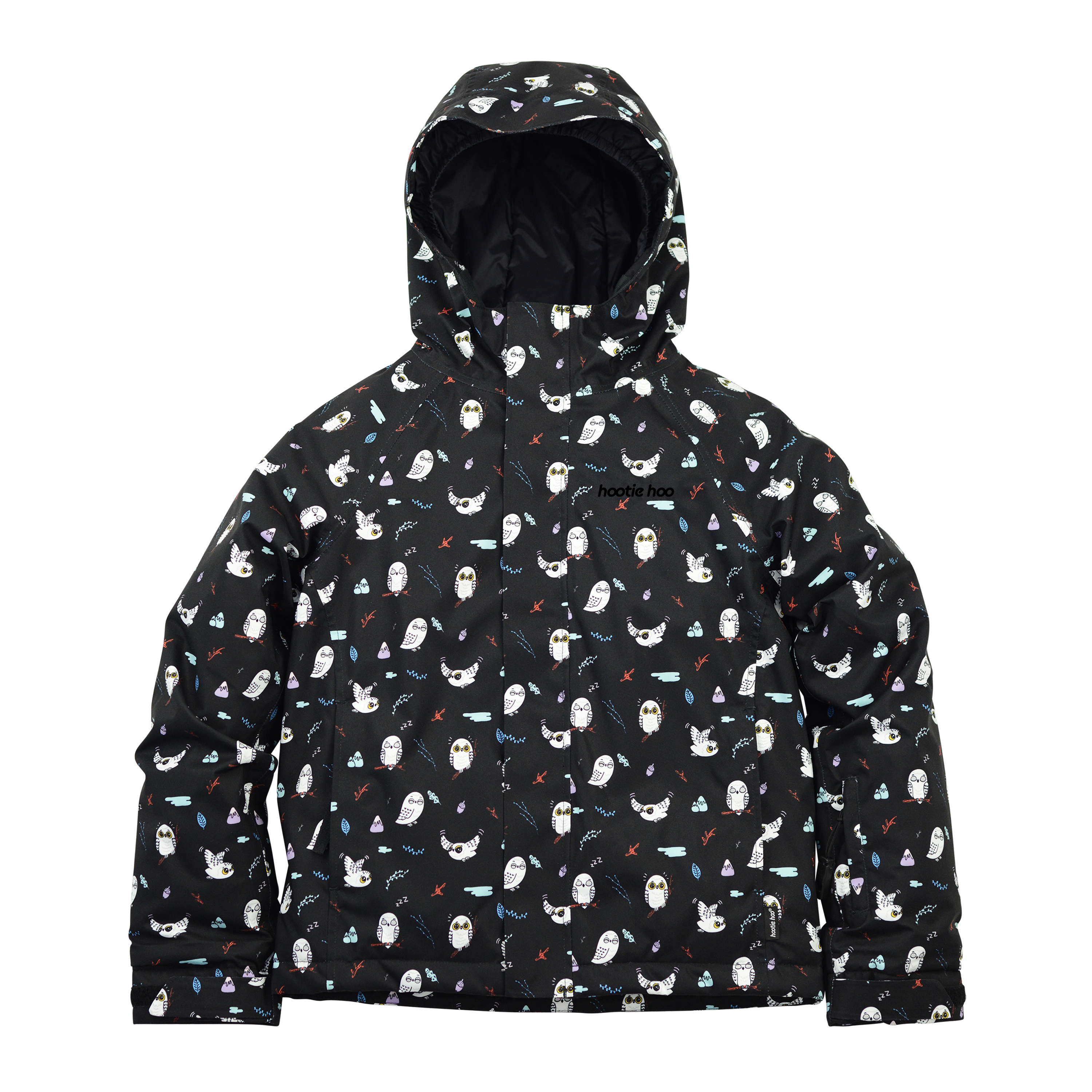 Kids Hayden Insulated Jacket - Black Snowy Owl