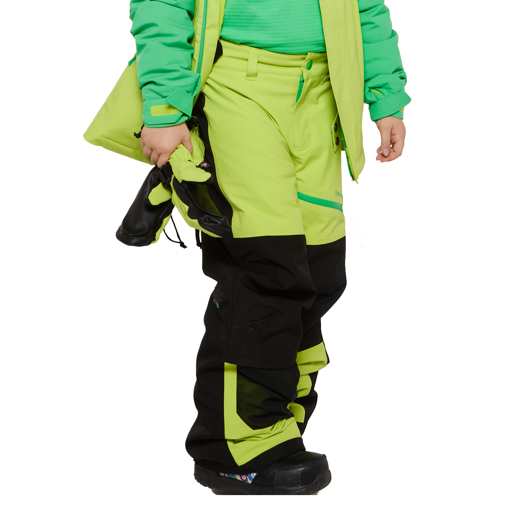 Kids Hayden Insulated Snow Pants - Lime Punch/Raven Black