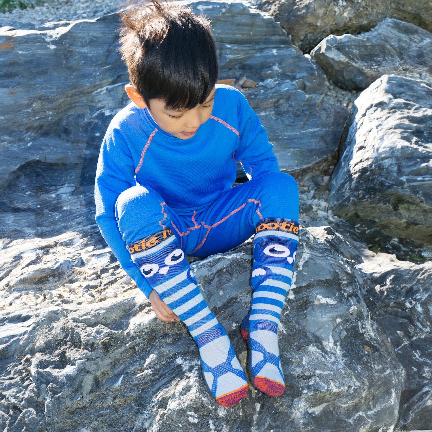 Kids Snowy Owl Midweight Ski & Snowboard Socks - Vivid Blue