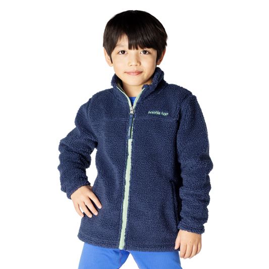 Kids Eyas Popcorn Fleece Jacket - Sea Blue