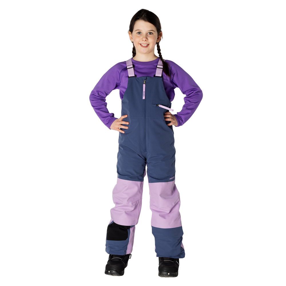 Kids Pinnakle Insulated Bib Snow Pants - Sea Blue/Lavender