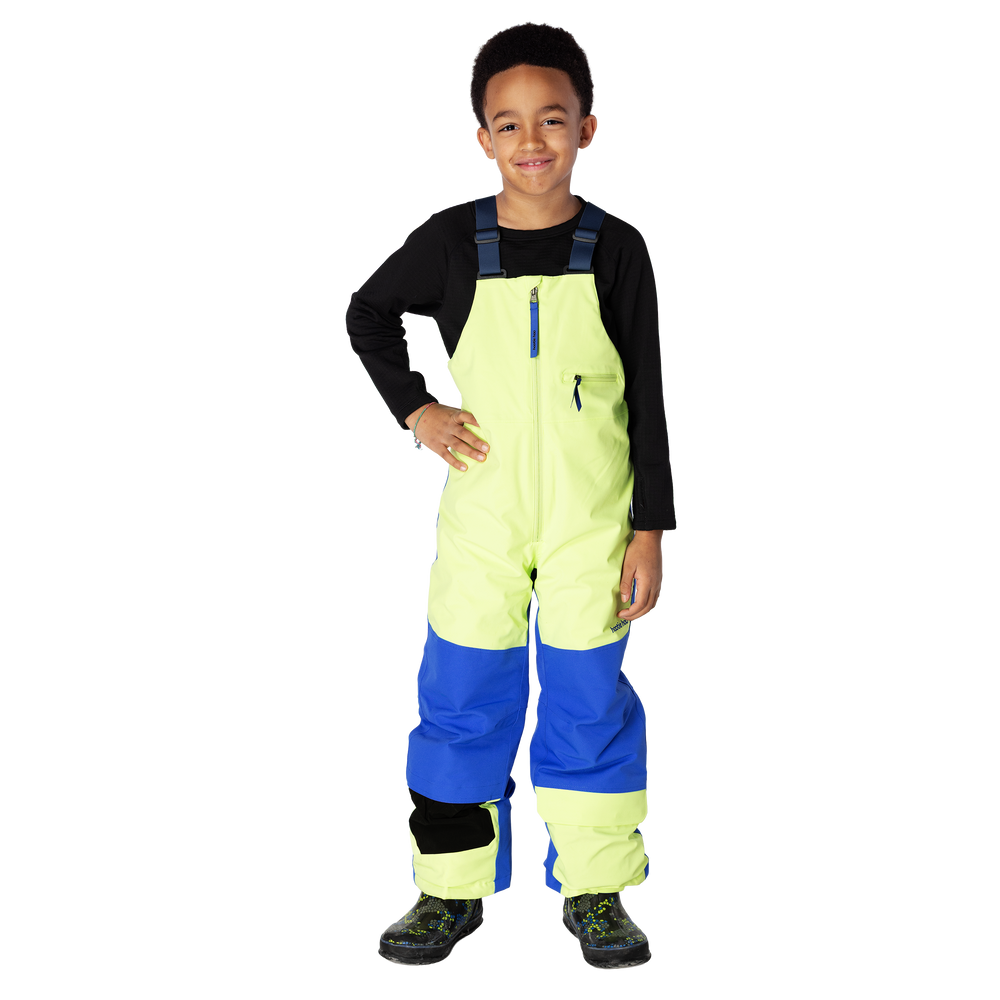 Kids Pinnakle Insulated Bib Snow Pants - Lime/Vivid Blue