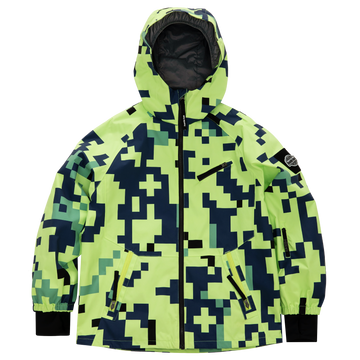 Kids Steeze 2L Shell Jacket - Lime Block Camo