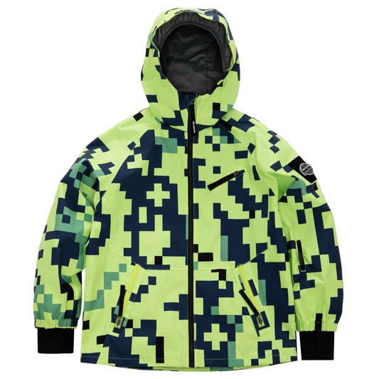 Kids Steeze 2L Shell Jacket - Lime Block Camo