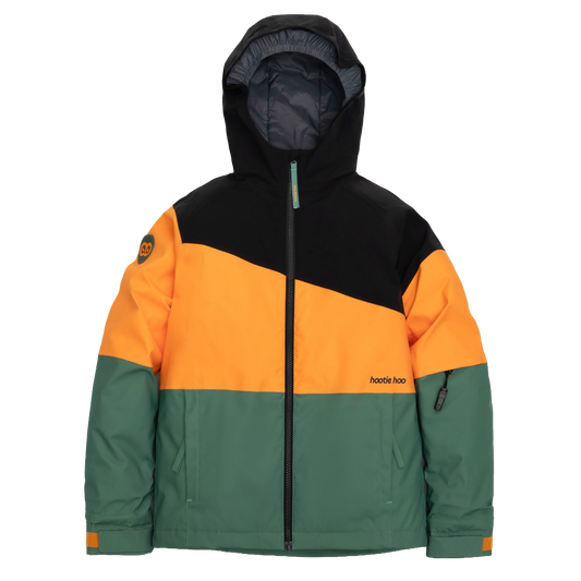 Kids Spruce Insulated Jacket - Raven Black/Marigold/Cedar
