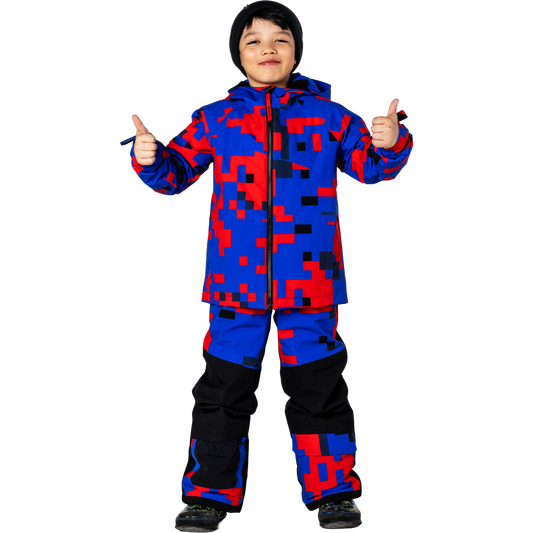Kids Spruce Insulated Jacket - Vivid Blue Block Camo