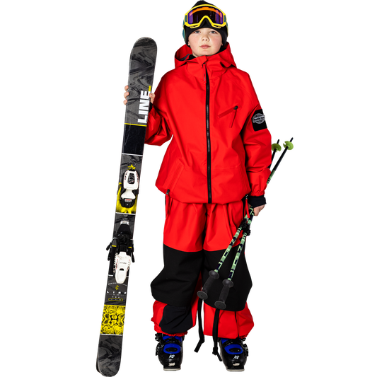Kids Steeze 2L Shell Pants - True Red/Raven Black