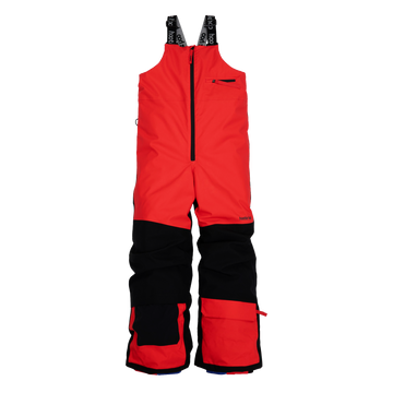 Kids Pinnakle Insulated Bib Snow Pants - True Red/Raven Black