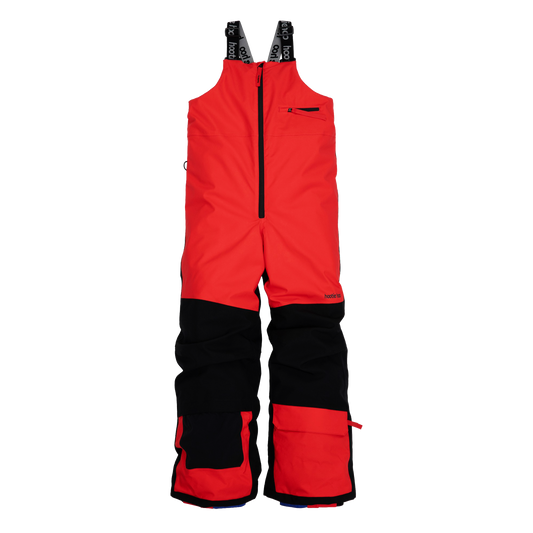 Kids Pinnakle Insulated Bib Snow Pants - True Red/Raven Black
