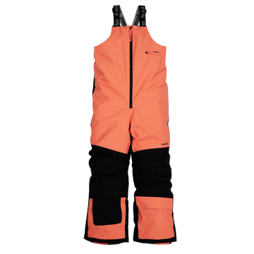 Kids Pinnakle Insulated Bib Snow Pants - Coral/Raven Black