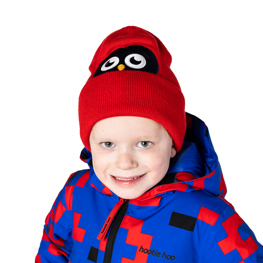 Kids Owlet Beanie - True Red