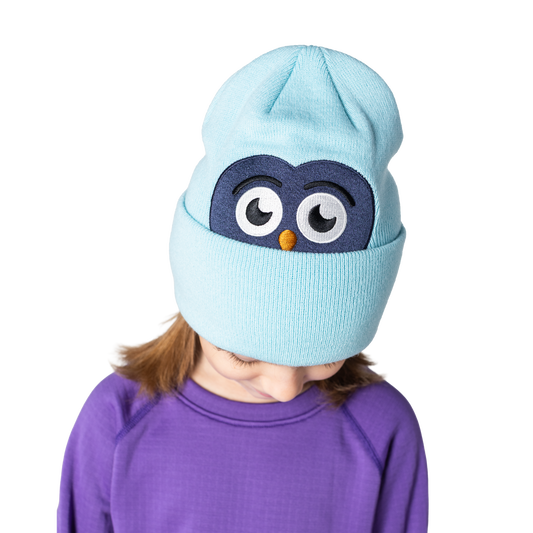 Kids Owlet Beanie - Turquoise