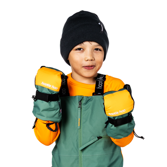 Kids Bearclaw Mittens - Cedar/Marigold