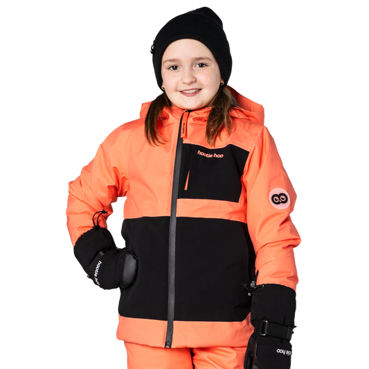 Kids Pinnakle Insulated Jacket - Coral/Raven Black