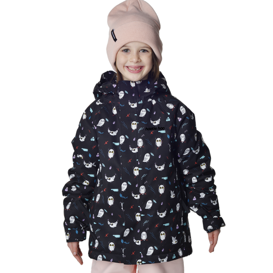 Kids Hayden Insulated Jacket - Black Snowy Owl