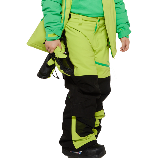 Kids Hayden Insulated Snow Pants - Lime Punch/Raven Black