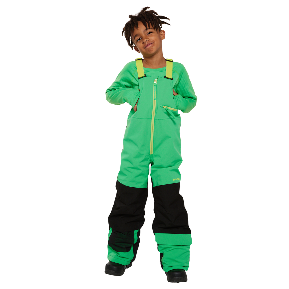 Kids Pinnakle Insulated Bib Snow Pants - Toucan Green/Raven Black