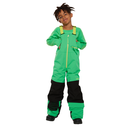 Kids Pinnakle Insulated Bib Snow Pants - Toucan Green/Raven Black