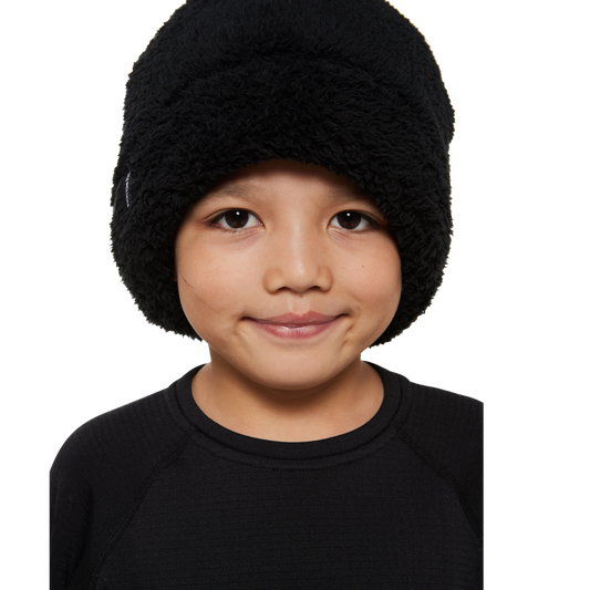 Kids Kozy Fleece Hat - Raven Black