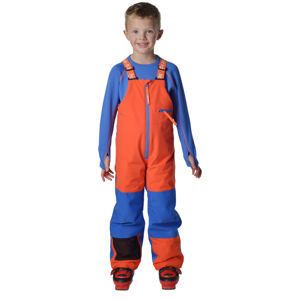 Kids Pinnakle Insulated Bib Snow Pants - Flame/Vivid Blue