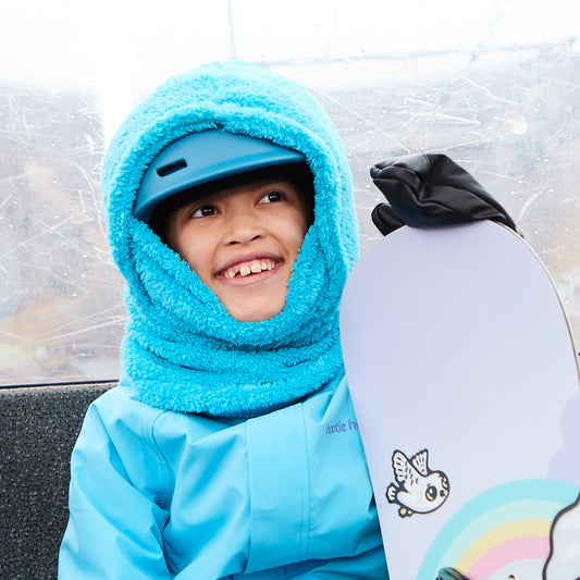 Kids Kozy Fleece Hood - Cyan