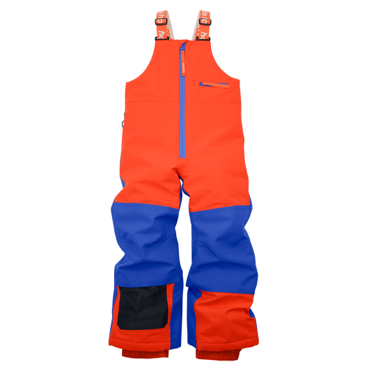 Kids Pinnakle Insulated Bib Snow Pants - Flame/Vivid Blue