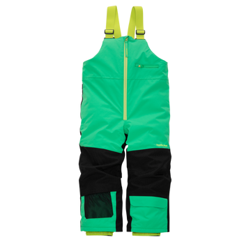 Kids Pinnakle Insulated Bib Snow Pants - Toucan Green/Raven Black