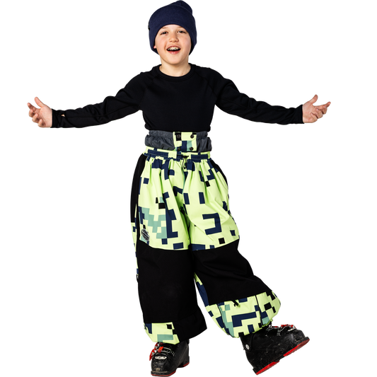Kids Steeze 2L Shell Pants - Lime Block Camo