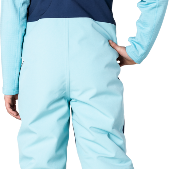 Hootie Hoo Kids Pinnakle Insulated Bib Snow Pants in Sea Blue/Turquoise — on-model lifestyle
