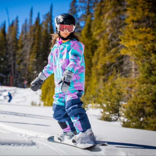 Hootie Hoo Kids Pinnakle Insulated Jacket in Cyanotype — action shot