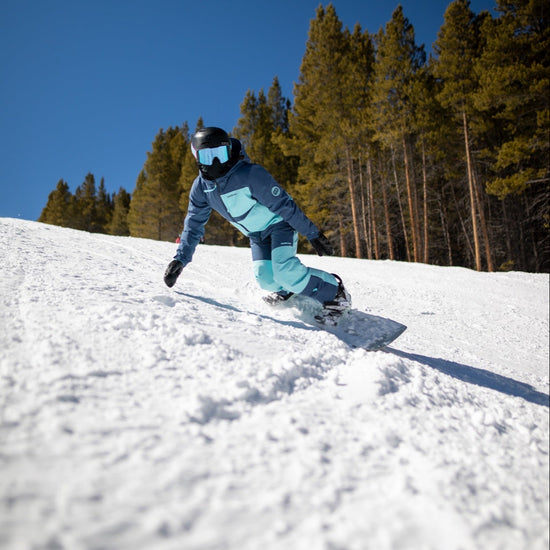 Hootie Hoo Kids Pinnakle Insulated Jacket in Sea Blue/Turquoise — action shot