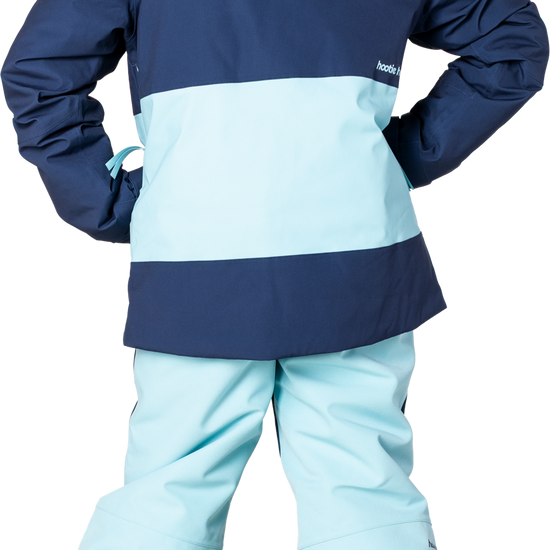 Hootie Hoo Kids Pinnakle Insulated Jacket in Sea Blue/Turquoise — on-model lifestyle