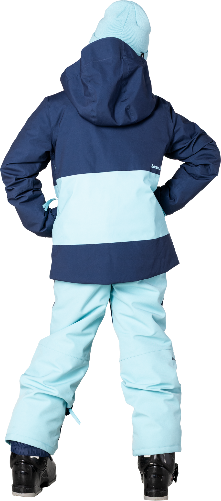 Hootie Hoo Kids Pinnakle Insulated Jacket in Sea Blue/Turquoise — on-model lifestyle