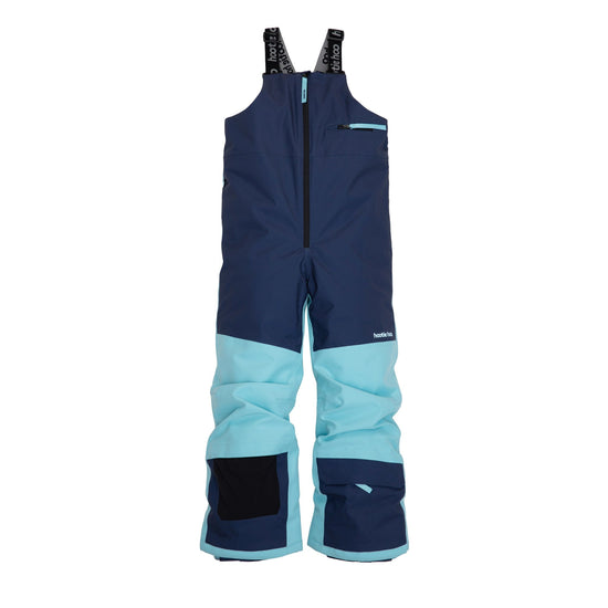 Hootie Hoo Kids Pinnakle Insulated Bib Snow Pants in Sea Blue/Turquoise — front view