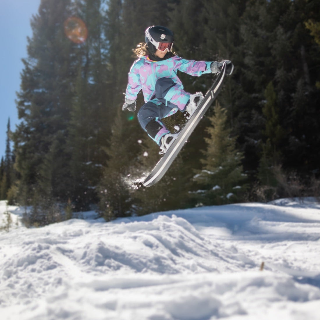 Hootie Hoo Kids Vista Insulated Snowsuit in Cyanotype — action shot