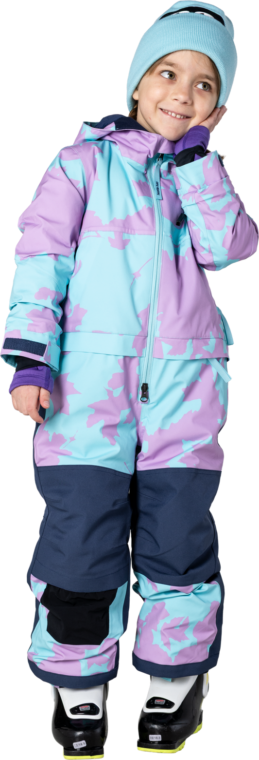 Hootie Hoo Kids Vista Insulated Snowsuit in Cyanotype — on-model lifestyle