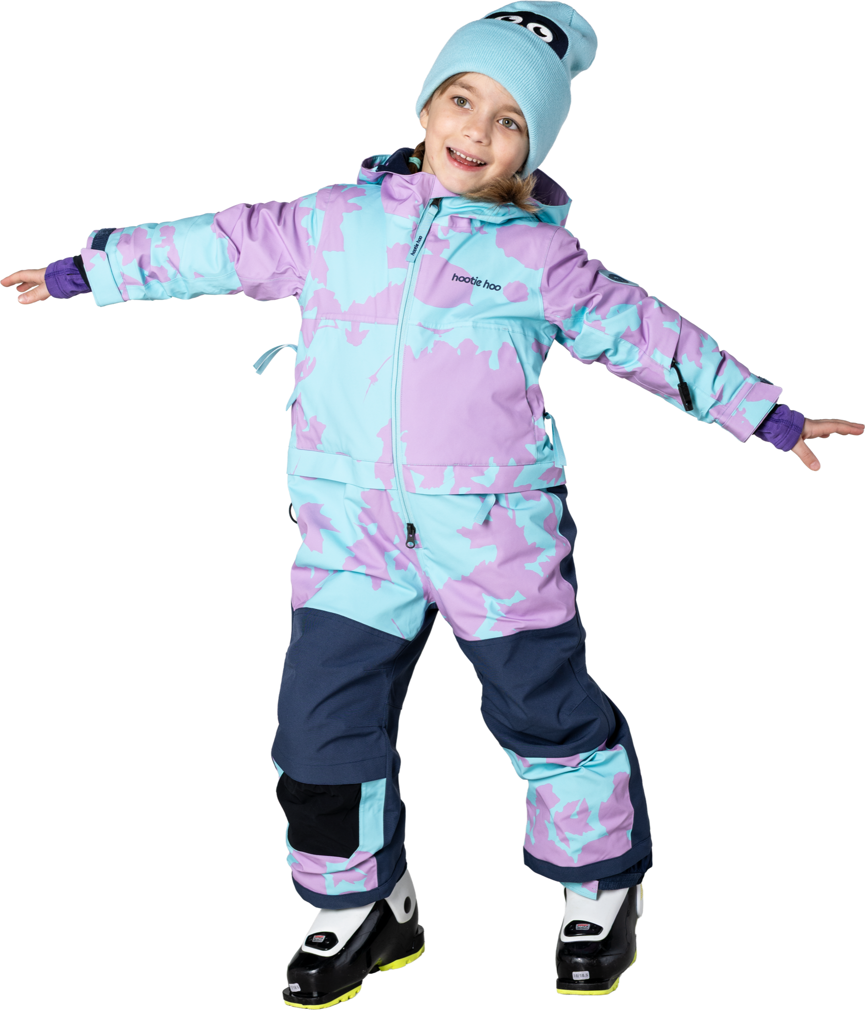 Hootie Hoo Kids Vista Insulated Snowsuit in Cyanotype — on-model lifestyle